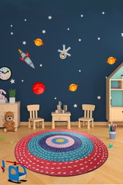 Conceptum Alfombra Ronda Multicolor 200 cm